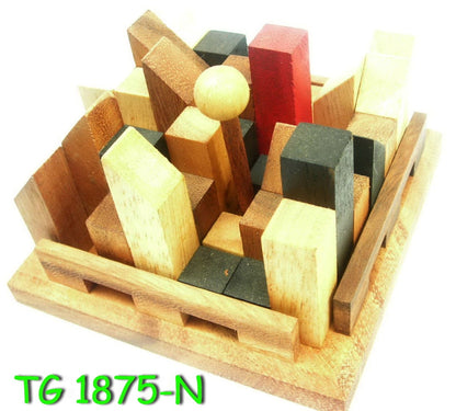 Brain teaser wood 3D Puzzle - Rebuild your city!