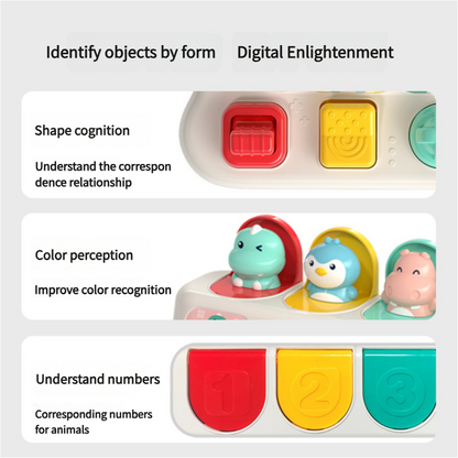 Dinosaur Shape Sorter Toy - Educational Toy for Toddlers 18 Months and Above - Interactive Colorful Button Press Toy