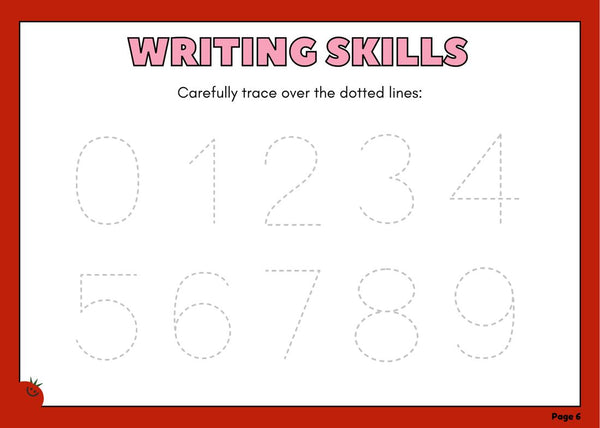 Writing skills: numbers page